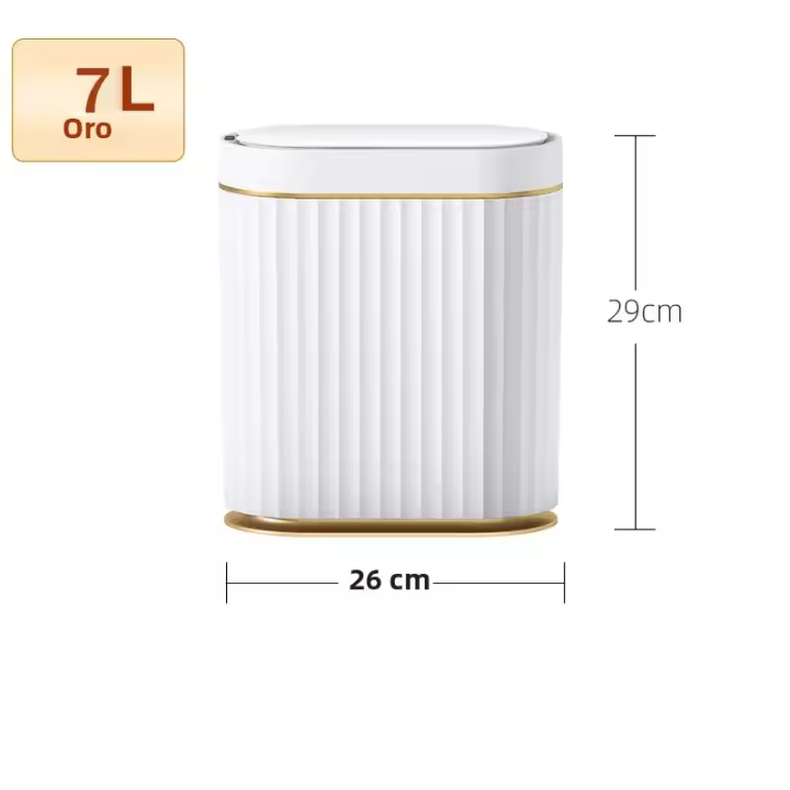 Bandeja De Papelera Inteligente Automática Para Cocina Baño Toilette Estilo De Inducción Resistentes Al Agua Con Tapa Gran Capacidad Para Cocina Hogar - 1