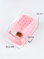 Caja De Almacenamiento Para Cabeza De Pulido De 30 Agujeros Con Cepillo De Limpieza Herramientas De Cerámica Y Acero Tungsteno Anti-Polvo Para Uñas - details 2