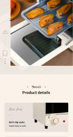 12L Freidoras de aire eléctricas de gran capacidad, horno tostador mecánico para el hogar, cocina de 360 °, Horno de convección para hornear, freidora profunda sin aceite - details 9
