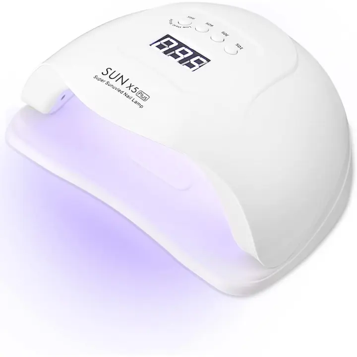 Lámpara para secador de uñas, secador de uñas de 120 W, lámpara de uñas Profesional, lámpara UV LED, sensor inteligente y Pantalla LCD, para todos los esmaltes de uñas en gel, uñas de gel - 1