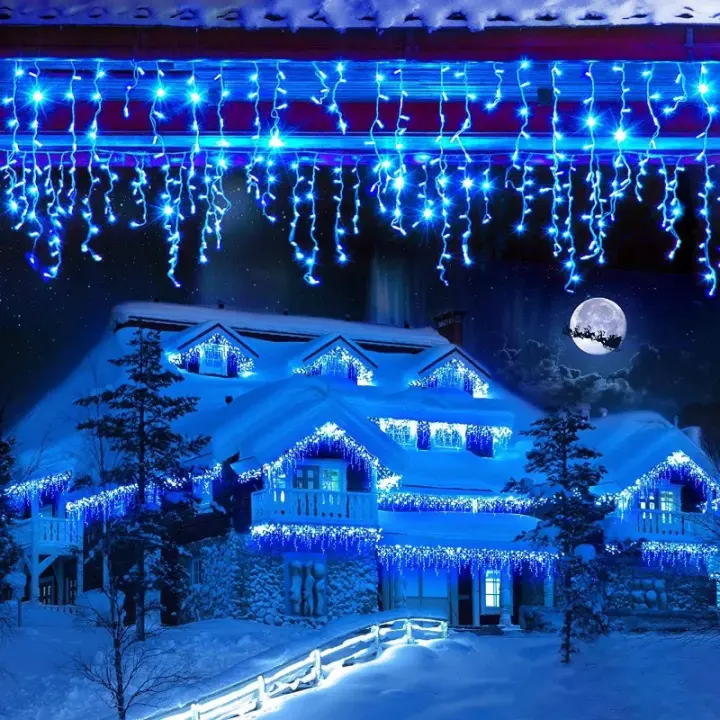 Guirnalda De Navidad Con Luces De Cuchilla LED Cortina De Escritorio Decorativa Para Jardín Exterior Bodas Y Calle - 1