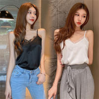 Blusa De Encaje Para Mujer Verano Con Tirantes Spaghetti Top Dejancaína En Blanco Y Negro Estilo Básico DF4901 - details 2