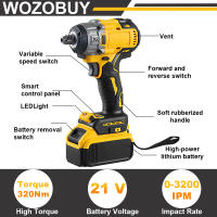 Llave De Impacto Eléctrica Sin Cable WOZOBUY 1/2", Torque Máximo 236 Ft-lbs (320N.m), Motor Sin Escobillas, Incluye Luz LED De Trabajo - details 2