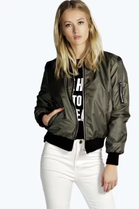 Nueva Chaqueta Corta De Mujer Estilo Vintage High Street O-neck Chaqueta Militar Moda Cierre De Cremallera Manga Larga Para Mujer - 1