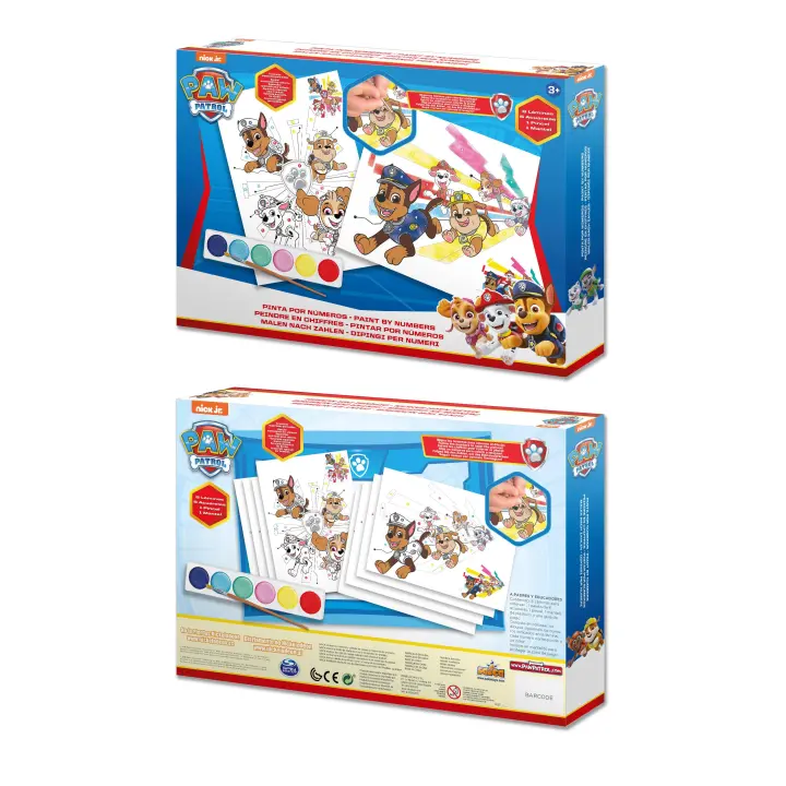 Pack Pinta Pegatinas y Números, con diseños exclusivos de Patrulla Canina (0752)  Juego educativo para niños y niñas. Para iniciar manualidades básicas. Calidad al mejor precio. De acuerdo a la normativa CE. +3 años - 1
