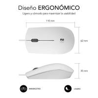 Ratón Subblim Business Silencioso/ Hasta 1200 DPI/ Blanco/ Todoterreno/ Ergonómico/ Libertad con cable - details 2