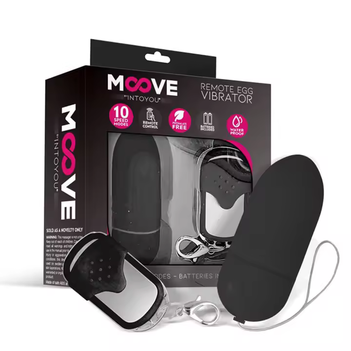 MOOVE HUEVO VIBRADOR CON CONTROL REMOTO COLOR NEGRO JUGUETES SEXUALES - 1