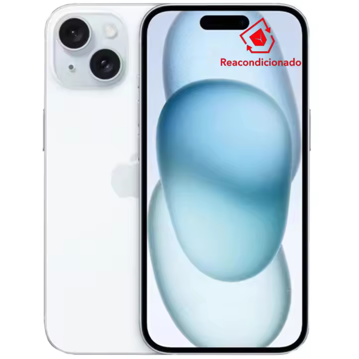 Apple iPhone 15 128GB Azul REACONDICIONADO Grado A+ Garantía 2 años - 1