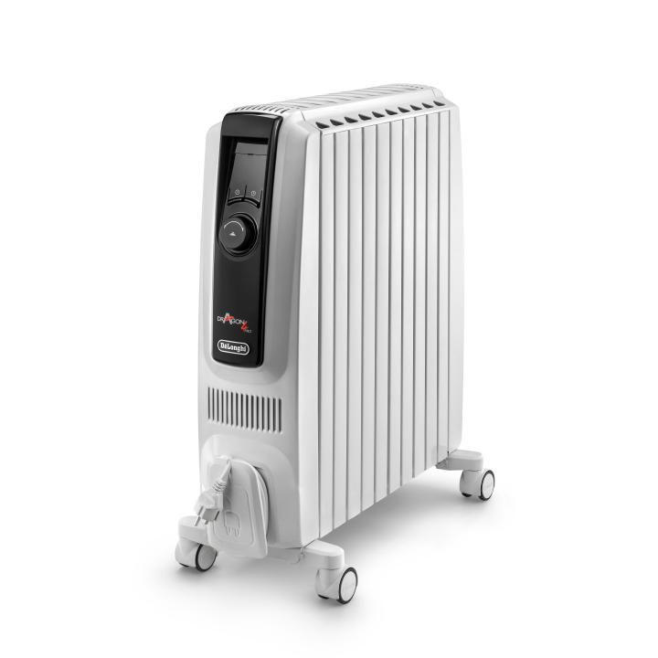 Delonghi - Radiador de Aceite 2500W con Termostato Digital, Temporizador Programable y Función ECO, Clase Energética A - Serie Dragón TRDX41025E