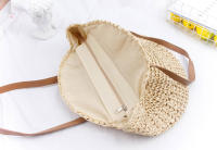 Bolso De Hombro Hecho a Mano Con Paja Vintage Bolso De Playa Redondo Bohemio Verano Casual Bolsa De Rattan Círculo Raffia Para Mujer - details 21