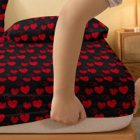 Sábana Ajustada De Corazón Sencillo Y Moderno Con Impresión En Acabado Mate Cobertor De Cama De Dormitorio Sin Almohadillas (excluye Fundas De Almohada) Material Poliéster 100% - details 4