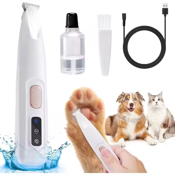 Pet Mro Precision Trimmer, 2024 New Upgrade Dog Paw Trimmer with LED Light, Quiet Pet Hair Trimmer, Waterproof Pet Clipper - 1