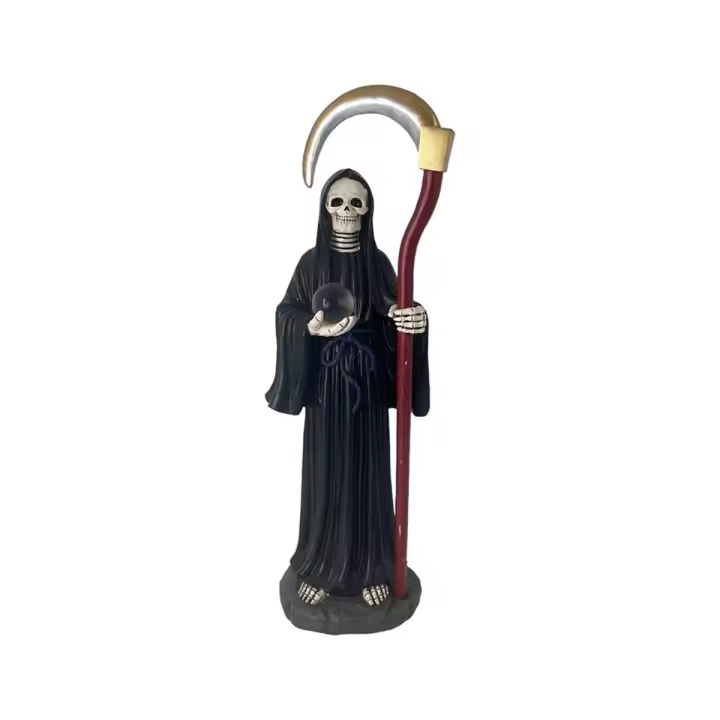 Santa Muerte figura 69 cm. imagen resina color negro - 1