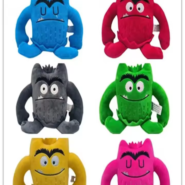 Set De 6 Muñecos De Peluche Kawaii El Monstruo De Colores Juguetes De Emoción Para Niños Regalos De Cumpleaños Material De Peluche Relleno De Algodón PP Tamaño 15 Cm Unisex - 1