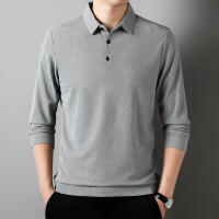 Camisa Polo De Manga Larga Para Hombre Estilo Casual Transpirable Y Cómoda Para El Verano Tejido De Gasa Sólido De Algodón Blends - details 13