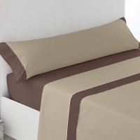 ANGAMA TEXTIL - ⭐​ Juego de Sábanas de Verano Beig y Chocolate - Microfibra Transpirable - Angama Textil - Cama  - 3 Piezas, Compuesto por Sábana bajera ajustable, Sábana encimera suave + Una funda de Almohada - Extra Suaves Bicolor. - details 0