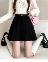 Falda Mini Plisada De Lana Para Mujer Estilo Callejero Invierno Prepa Escuela Kawaii Saias A-Line Corta Con Shorts - details 19