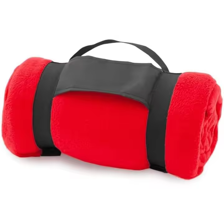 Manta polar de Montaña-Manta-Tecnología anti-Pilling y Manija para hacer-Ideal para viajar o acampar - Color: Rojo - Tamaño: 130x160 cm - 1