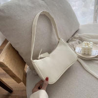 Bolso De Hombro Para Mujer Estilo Retro De Cuero PU Forma De Baguette Con Lazo Cerrado Por Cremallera Bolso Suave De Negocios - details 0