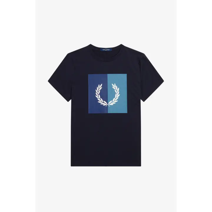 Fred Perry Laurel Wreath Graphic T-Shirt Navy - 1