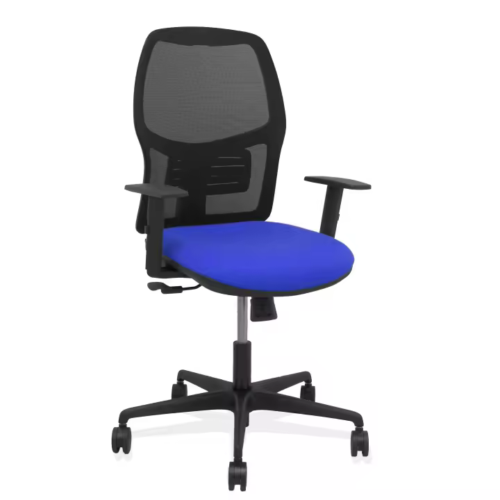 Silla Alfera sincro malla negra bali azul brazo regulable - 1