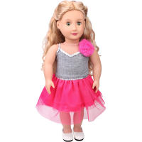 Muñeca De 18 Pulgadas Vestido De Moda Magenta Con Halter Para Niñas Ropa De Ours & Generation Juguetes Para Niños Regalo De Muñecas Bebés 43 Cm Con Falda - details 1