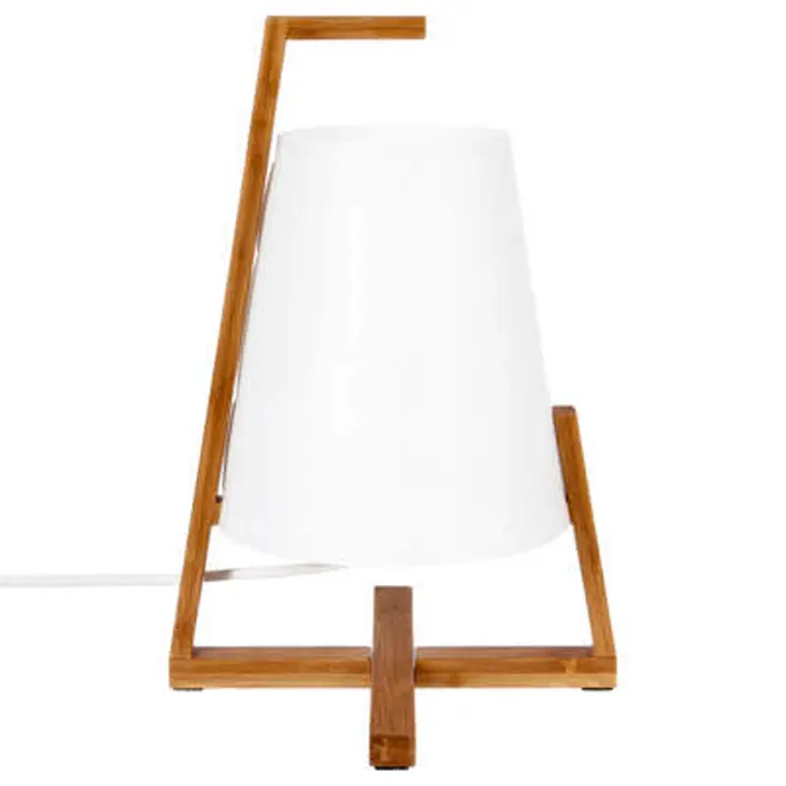 Atmosphera Lámpara de Bambú y Pantalla de Plástico H31 para Mesa - Casquillo E14 Máximo 40W - 1