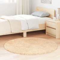 vidaXL Alfombra peluda de pelo largo NAVARRA 120x120cm poliéster en color Beige/Crema/Gris plateado y más - details 0
