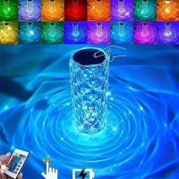 Lámpara de mesa LED de cristal con Control remoto táctil,  16 Colores, Lámpara LED Acrílico de Diamante Táctil, 4 Modos de Luz, Recargable con Control Remoto.decoración colorida para armario de dormitorio, decoración de escritorio - details 0