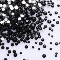 1440Pcs Cristales De Vidrio AB Para Arte De Uñas DIY Tamaños Mixtos Adhesivo Negro Rhinestones Redondos Para Decoración De Uñas - details 5