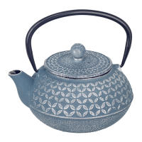 CAPRILO REGALOS & DECORACIÓN Tetera Decorativa de Hierro Colado con Filtro "Gris con Grabado" Te e Infusiones. Menaje de Cocina. Decoración del Hogar. Regalos Originales. 17 x 15 x 10,50 cm - details 0