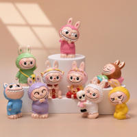 9pcs Labubu Muñecas De Colección Ciega En Caja Sorpresa PVC Moda Kawaii Modelo De Dibujo Animado Misterioso Para Decoración De Bolsa - details 0