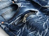 Jean Retro De Buzo Para Hombre Estilo Moderno Con Bolsillo Y Cierre De Cremallera Tejido De Dénim Elástico Slim Straight - details 13