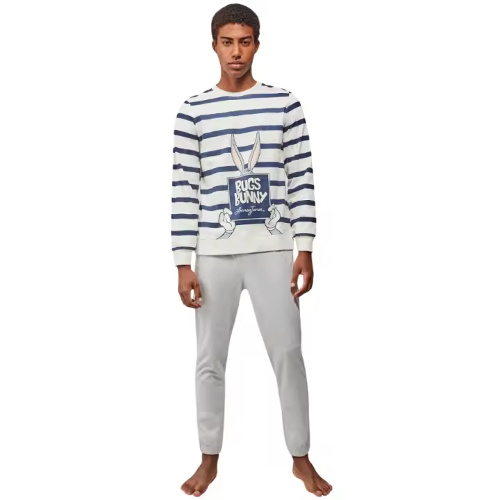 GISELA pijama de hombre de algodón en marino 2/20238S - 1