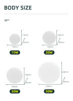 Lámpara De Techo LED Regulable Para Cocina Baño Sala De Estar Dormitorio Iluminación Contemporánea 220V Panel Luminaire Self-Contained - details 16