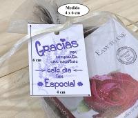 50 tarjetas de agradecimiento para detalles de invitados de boda comuniones bautizo tarjetas kraft blancas con mensaje Gracias por compartir con nosotros este día tan especial medida de 4 x 6 cm - details 2