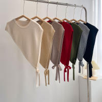Chal Triangular Asimétrico Para Mujer Primavera Verano Moda Versátil Acompaña Trajes Suéter De Lana Corto Capa Con Abertura Casual - details 1