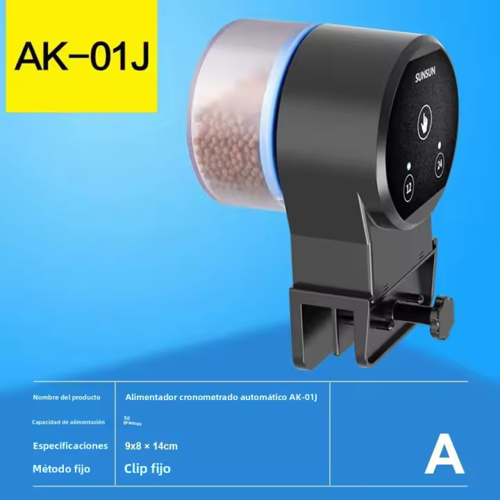 Alimentador De Acuario Inteligente Con Modo De Tiempo Doble Ajustable Compatible Con Pellet Polvo Y Tira Alimentación Para Tanque De Peces - 1