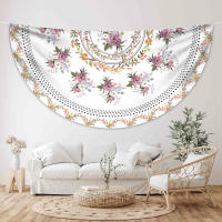 Mantel Redondo Impermeable Con Plantas Florales 63 Pulgadas Cubierta De Comedor Multifuncional Estilo Moderno Solterano - details 10