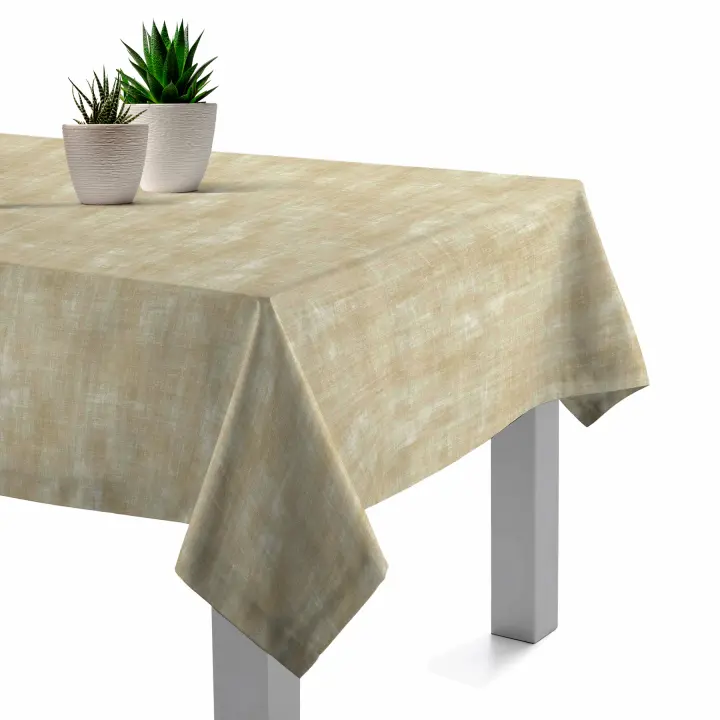 Mantel Resinado Antimanchas Light Beige 140x140, 140x200, 140x250, Impermeable, Fácil de limpiar, Comedor, Cocina PADUANA - 1