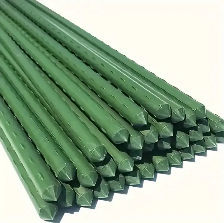 Pack de 10/20/40 tutores de Acero plastificado para Plantas de Ø 1,10 cm, Ideal para el Cuidado del jardín. Varillas para el Cuidado de Plantas y arboles (Color Verde) - 1