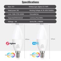 Bombilla LED Inteligente EWelink E14 Luz Candle RGB Control Remoto APP Y Voz Google Home Decoración Para Habitación - details 0