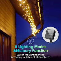 Luces De Cadena De Hielo LED Solar 3.5M Impermeables Para Decoración De Bodas Y Fiestas En Jardín Y Hogar Luces De Navidad Exteriores - details 2