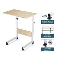 ARISE SHOP-Mesa Auxiliar Plegable Madera Metal,Mesa Portátil Ordenador Ajustable con Ruedas,Mesa de Cama con Ruedas,Mesa De Sofá para Sala De Estar, Dormitorio Y Oficina En Casa,65-89x50x40 cm - details 7