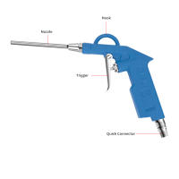 Pistola De Aire De Alta Fluidez Con Boquilla Extendida Herramienta De Limpieza De Polvo Accesorios Para Compresor Pneumático - details 6
