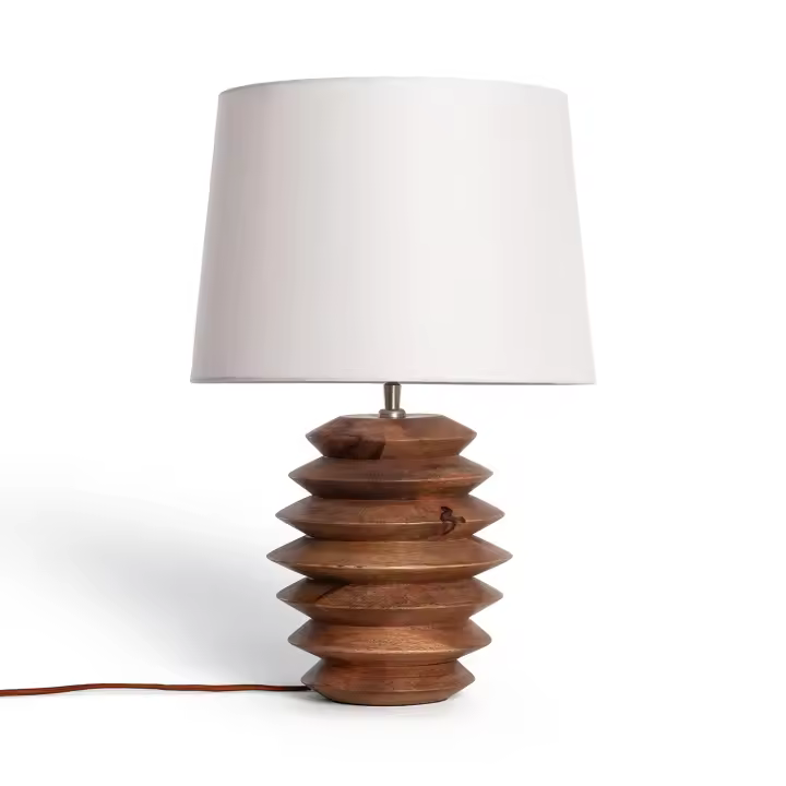 Ledkia Lámpara de Mesa Madera Vihaan ILUZZIA Blanco - 1