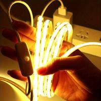 Tira LED COB Luz Botón De Interruptor USB 5V Lámpara Nocturna Para TV Iluminación DIY Para Cocina Garage Hogar Alta Densidad De Tira De Papel - details 0