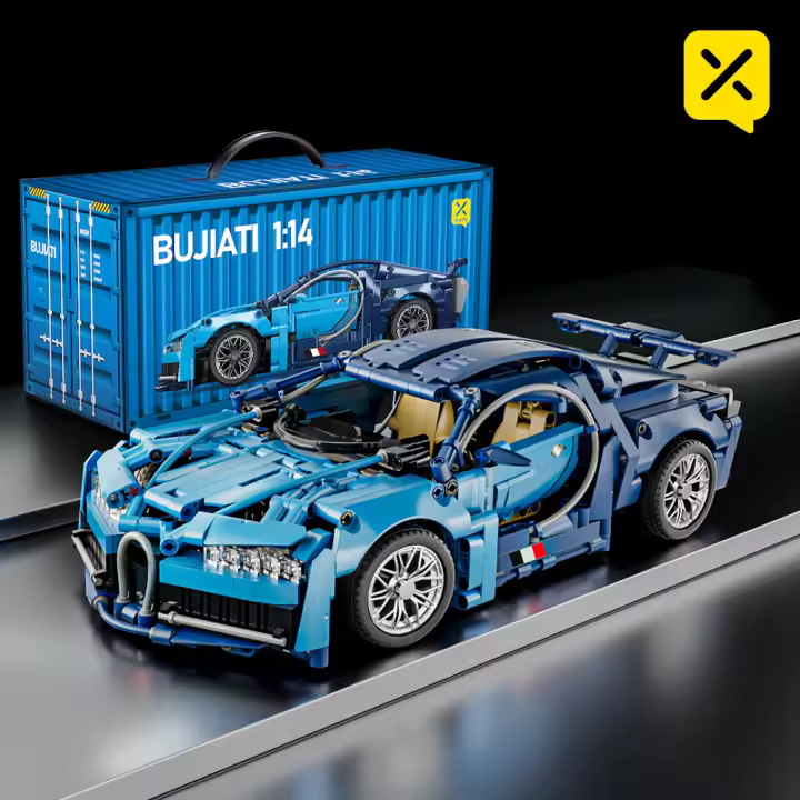 Bloques De Construcción Azul Bugatti 1:14 1144PCS Juego De Modelado Para Niños Y Adultos Regalo De Navidad Pascua O Halloween - 1