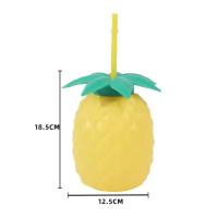 Botella De Agua Con Pajita De Plástico Multicolor Fruta De Dibujos Animados Regalo Sandía Limón Fresa Piña Deporte Y Salud - details 5