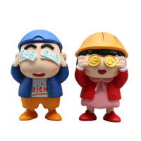 Figura De Colección Crayon Shin Chan Chibi Maruko Chan Tyrano Local Shin Chan Modelo PVC Figura De Acción Decoración Juguete Regalo Para Adolescentes - details 0